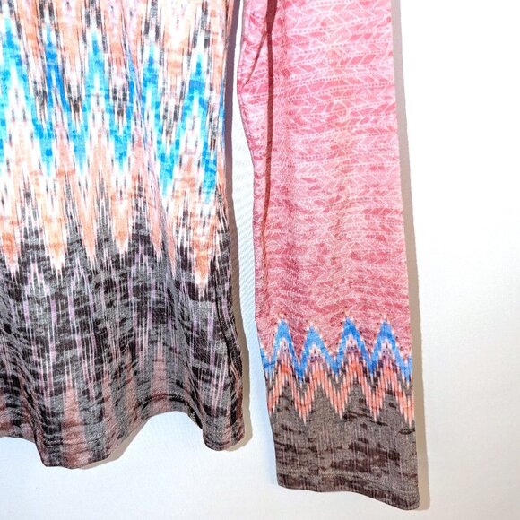 PrAna | Lottie Organic Cotton Boho Aztec Chevron Pink Long Sleeve T-Shirt | XL - Picture 6 of 11